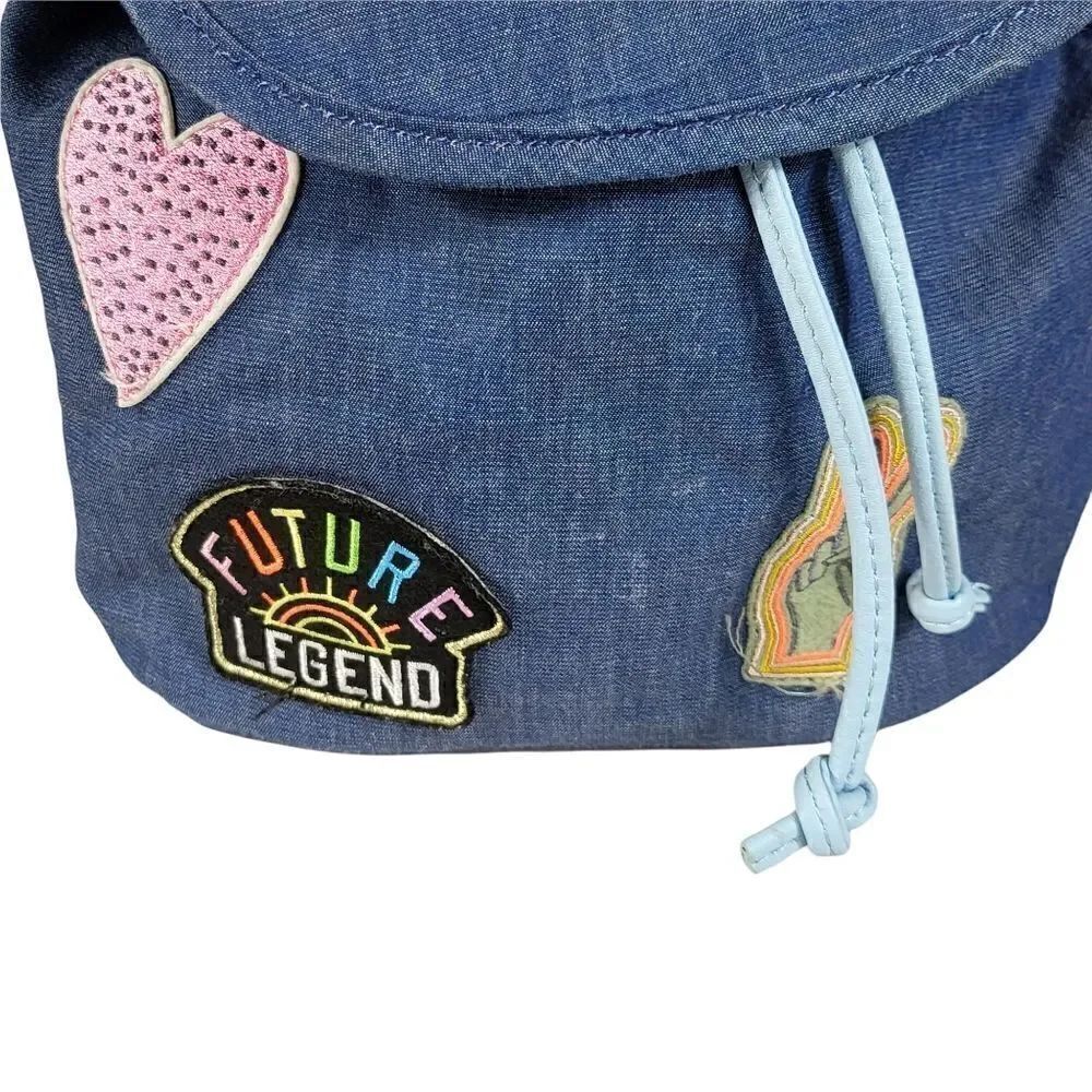 Mini Denim Patchwork Backpack Purse - Picture 4 of 7